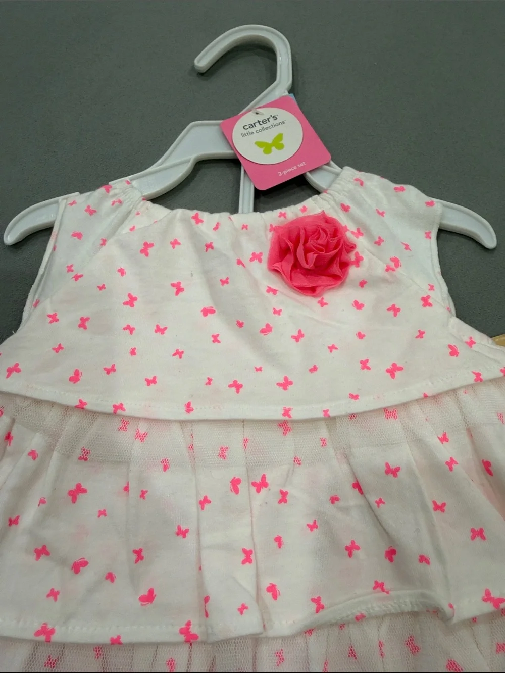 Carter’s Baby Girl 2-Piece Butterfly Tunic Dress & Pink Leggings Set